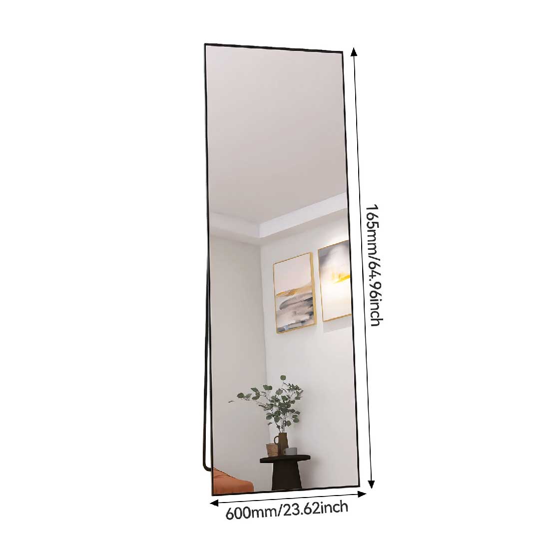 Yelenaro Wandspiegel & Standspiegel mit Schwarzem Metallrahmen – Modernes Design