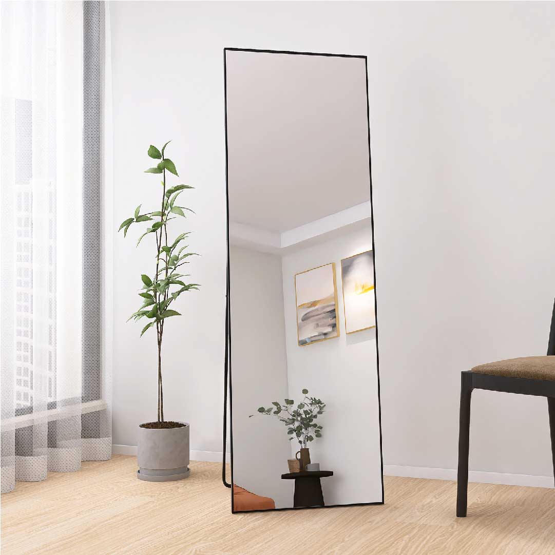 Yelenaro Wandspiegel & Standspiegel mit Schwarzem Metallrahmen – Modernes Design