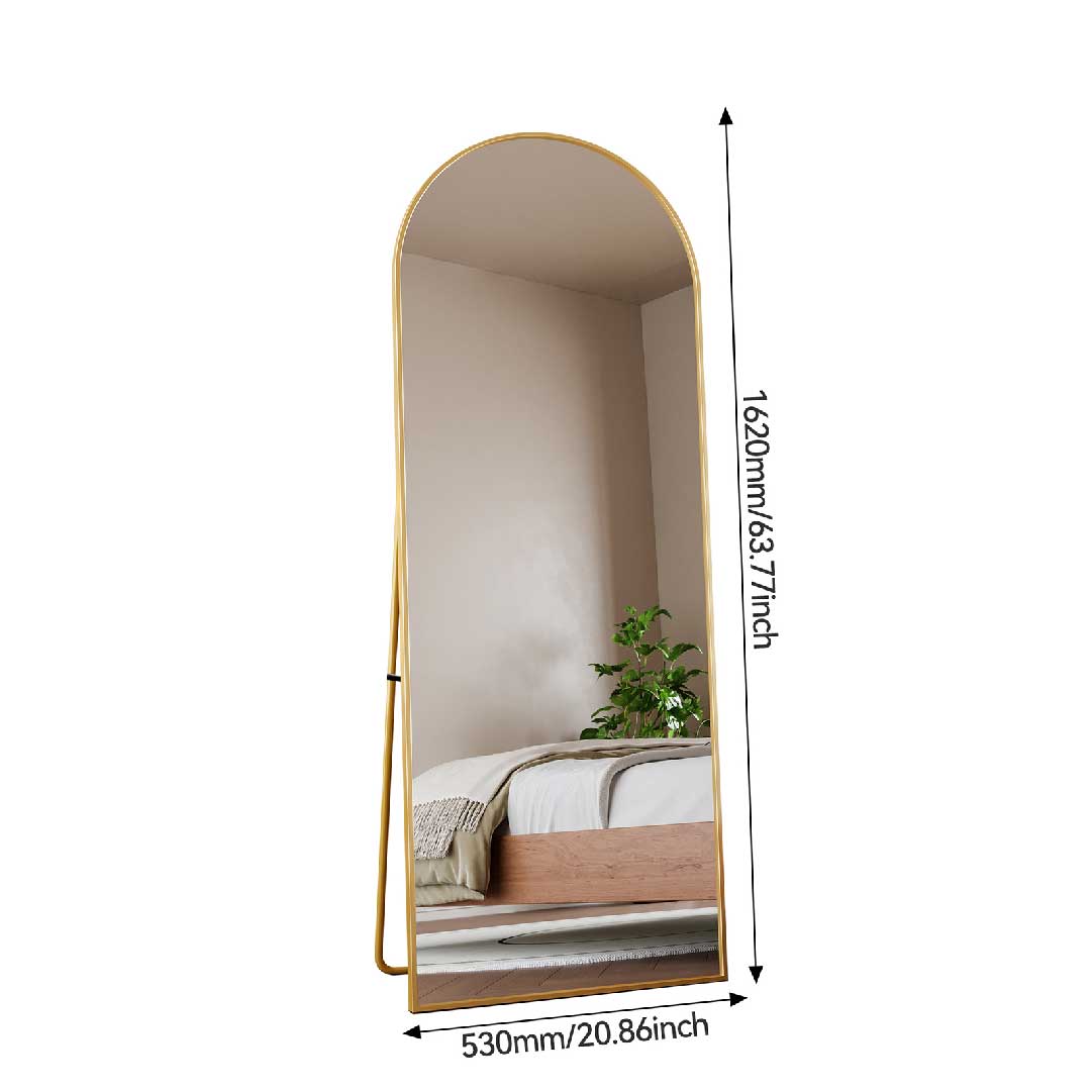 Yelenaro Bogen-Ganzkörperspiegel 162×53cm Gold/Schwarz