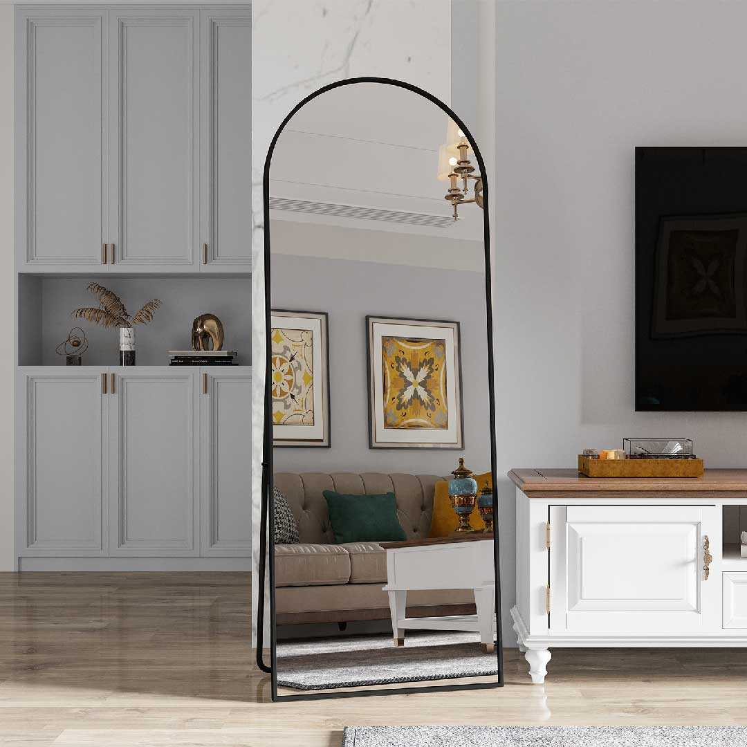 Yelenaro Bogen-Ganzkörperspiegel 162×53cm Gold/Schwarz