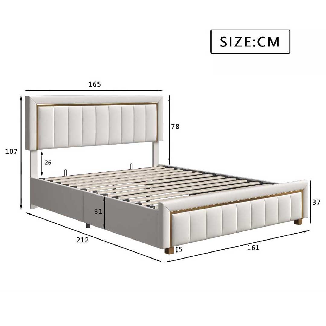 Maße des Yelenaro Polsterbetts mit Stauraum, Samtbett 160×200 cm mit gepolstertem Kopfteil