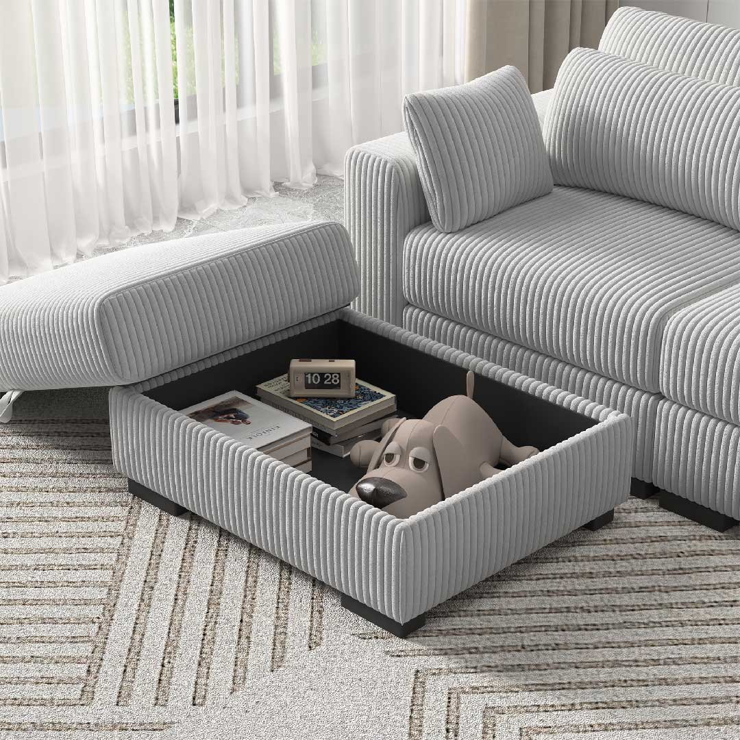 Sofa mit Stauraum – integriertes Aufbewahrungsfach unter der Sitzfläche