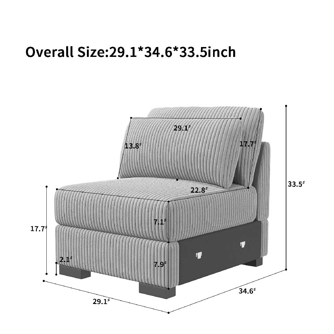 Größe des Cord Sofas – passend für Wohnzimmer und Apartments