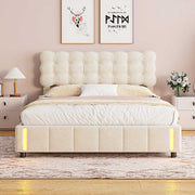 Yelenaro Samtbett mit Stauraum und LED Sensorlicht als modernes Doppelbett im Schlafzimmer