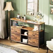 Yelenaro TV-Schrank 108 cm im Retro-Design mit LED-Licht als vielseitiger Stauraumschrank im Wohnbereich