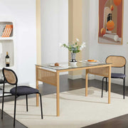 2er Set Rattan Esszimmerstühle – Polsterstühle mit Metallrahmen & ergonomischer Rückenlehne