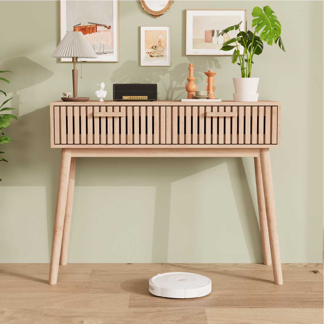Yelenaro konsolbord 100 cm med 2 lådor – hallbord i träimitation