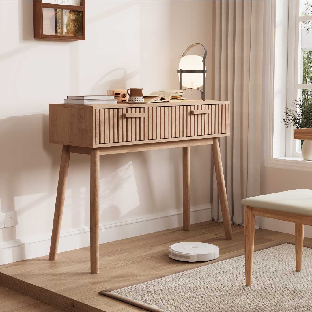 Yelenaro konsolbord 100 cm med 2 lådor – hallbord i träimitation