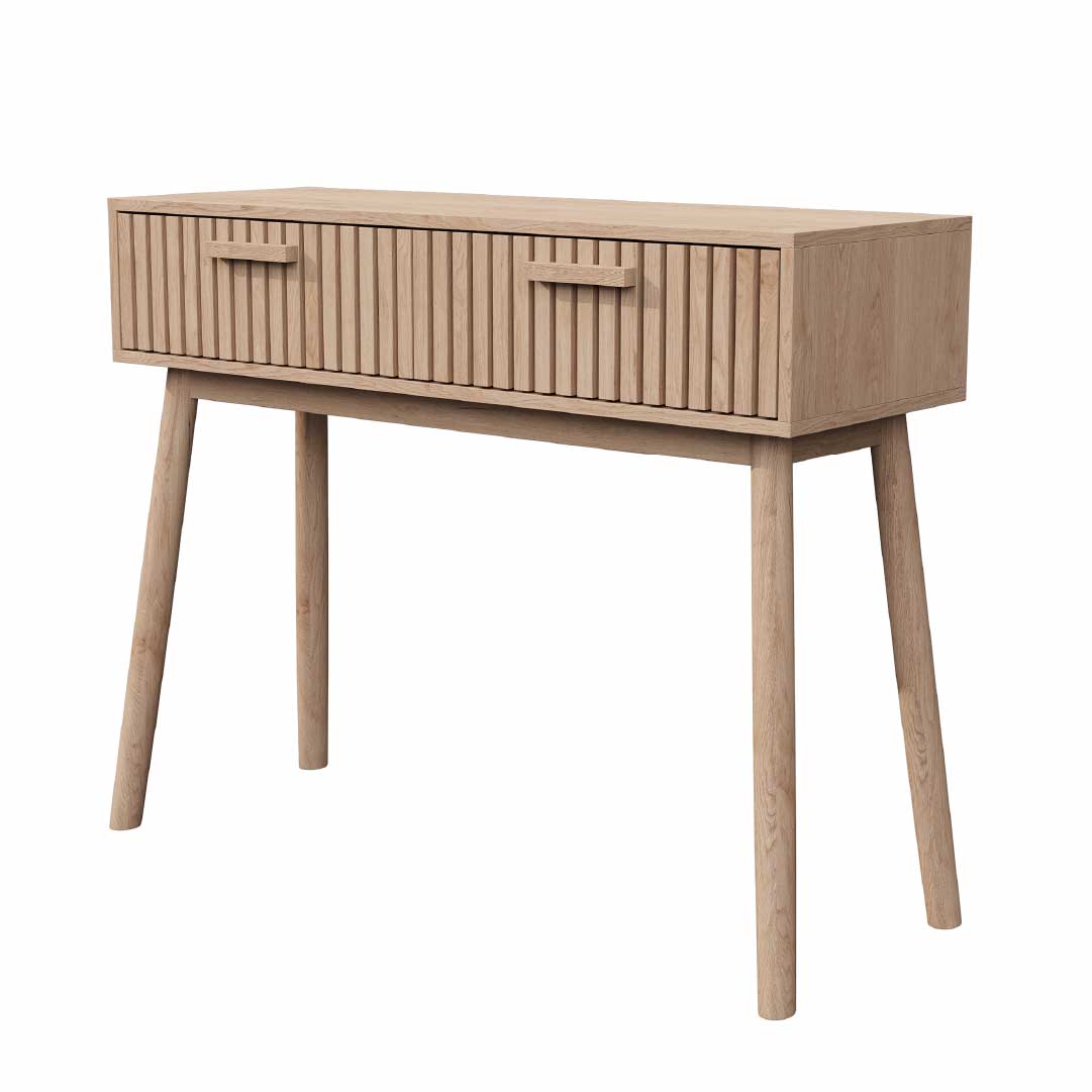 Yelenaro konsolbord 100 cm med 2 lådor – hallbord i träimitation
