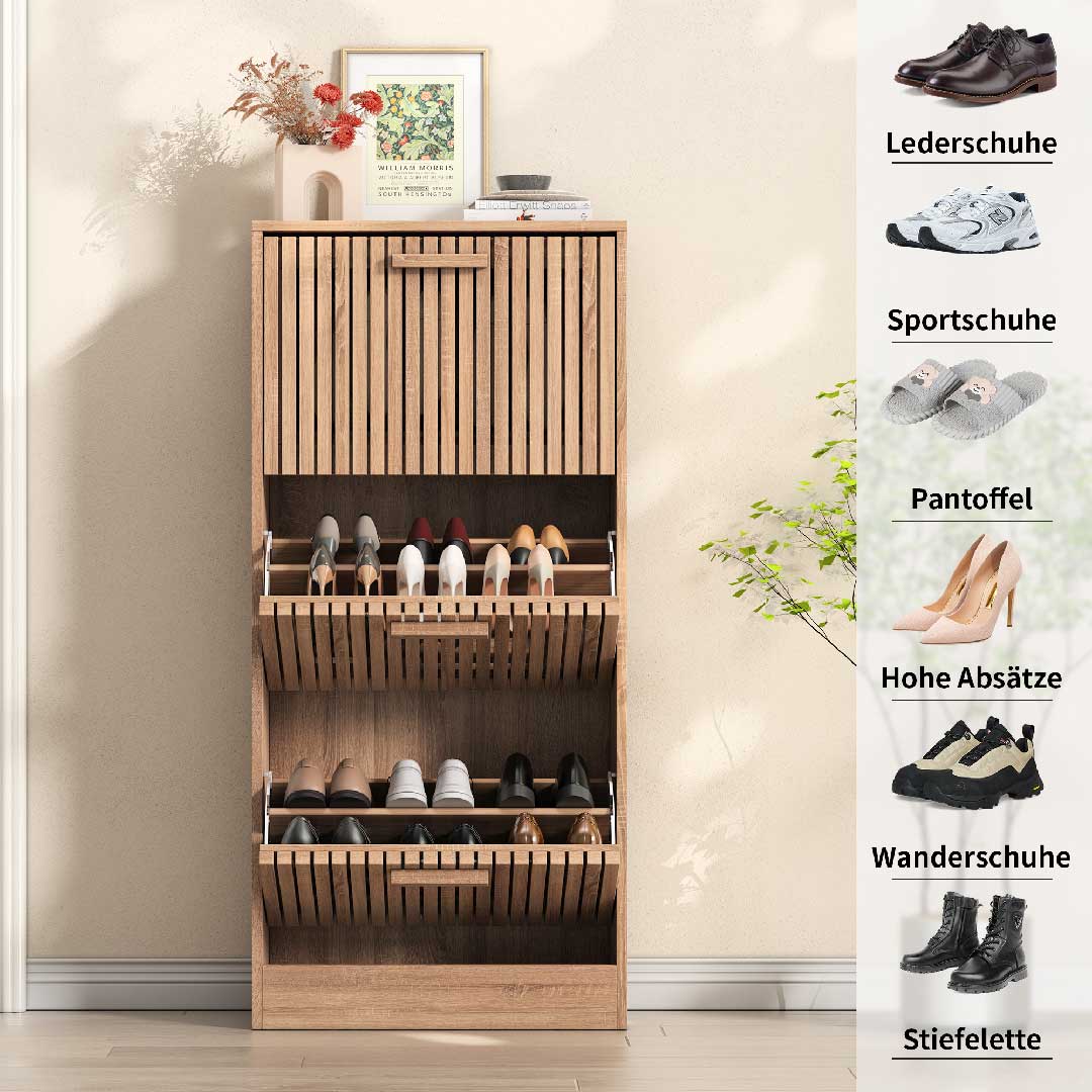 Schuhschrank geeignet für Sneaker, Lederschuhe, Hausschuhe und Stiefeletten