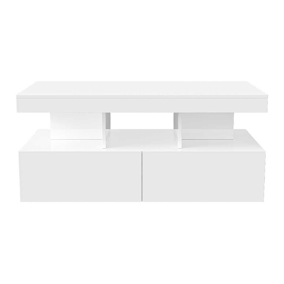 Yelenaro LED-Couchtisch mit Hochglanz & Stauraum