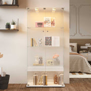 Yelenaro Glasskåp 163×80×35 cm – LED Samlarskåp i glas med dörrar & lås