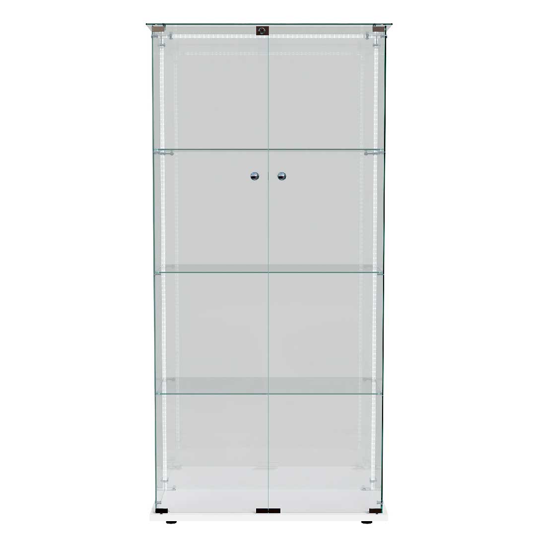 Yelenaro Glasskåp 163×80×35 cm – LED Samlarskåp i glas med dörrar & lås
