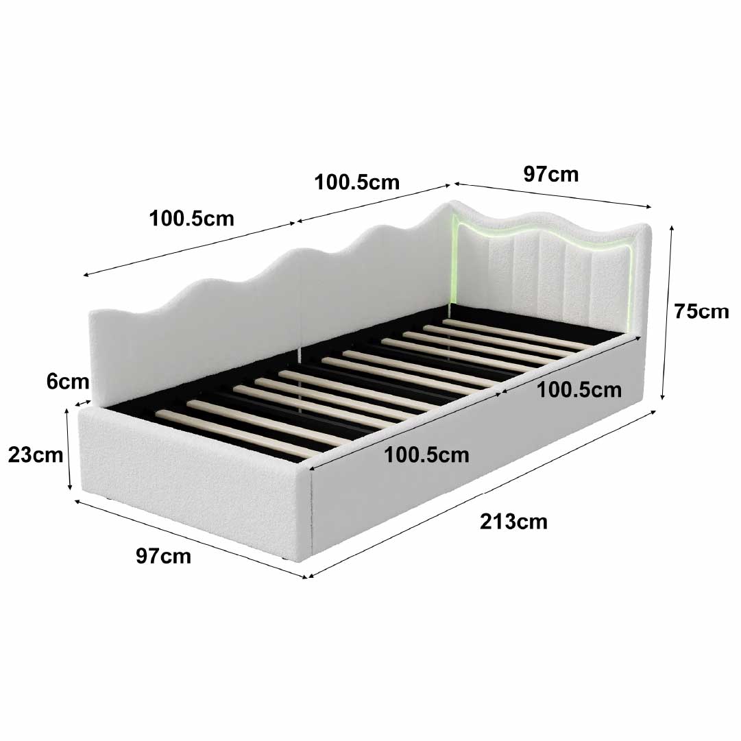 Yelenaro Kontinentalsäng 90x200 med LED & Sänglåda – Förvaringssäng med Ribbotten