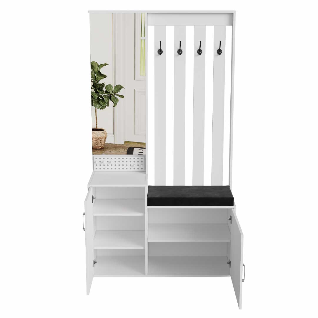 Yelenaro Modern hallmöbel med bänk och spegel – 100x40x180 cm