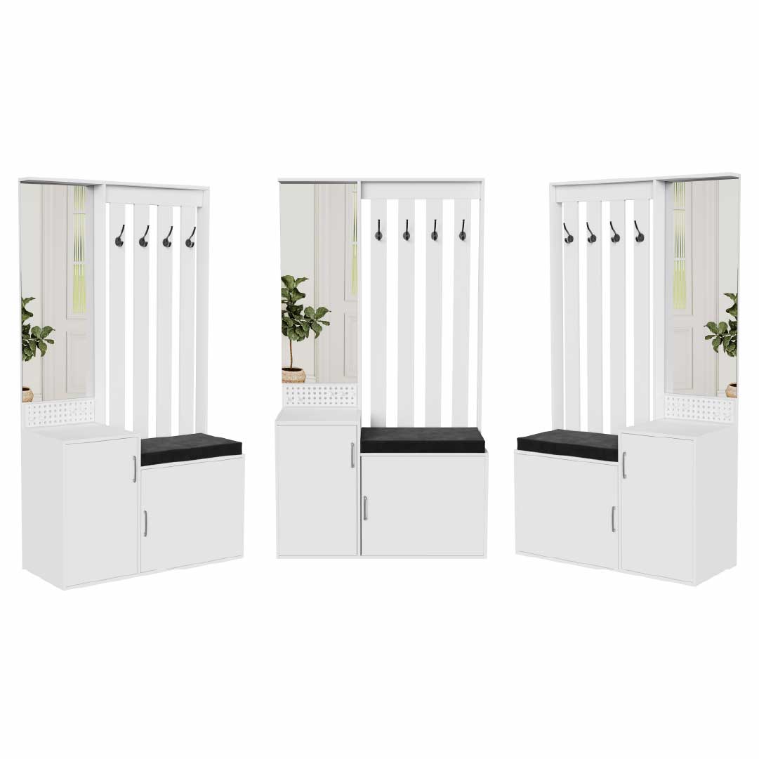 Yelenaro Modern hallmöbel med bänk och spegel – 100x40x180 cm
