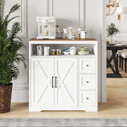 Modernes Yelenaro Sideboard 100 cm breit, weißes Stauraummöbel mit Arbeitsplatte im Ess- und Küchenbereich