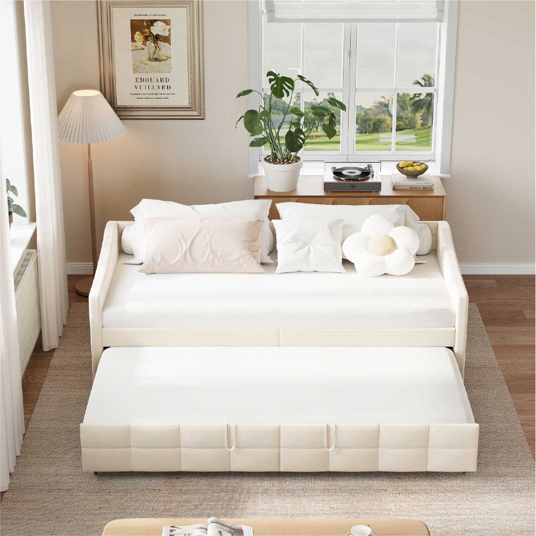 Yelenaro bäddsoffa utdragbar med ribbotten – 2-i-1 bäddsoffa 90×200