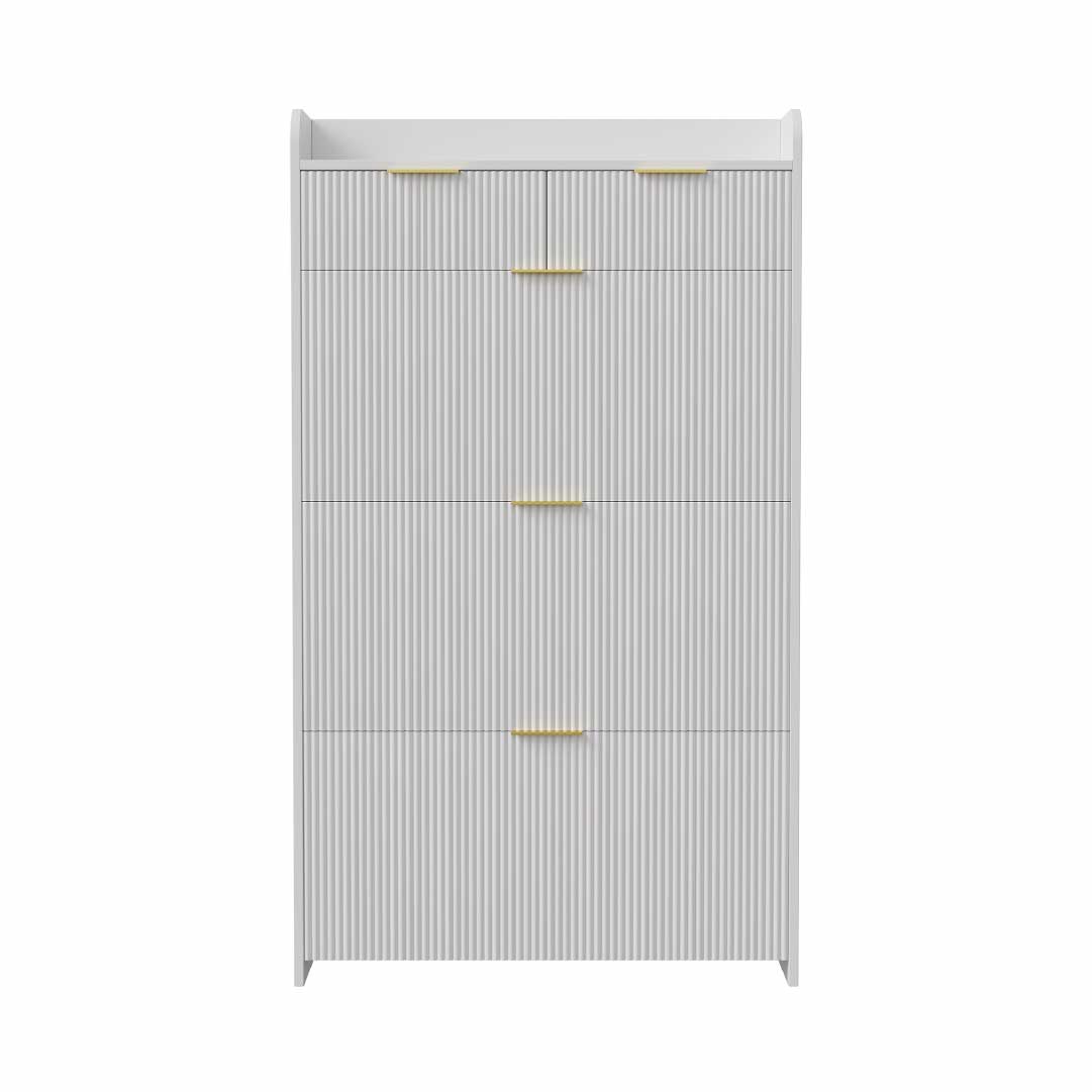 Yelenaro Skoskåp med 3 klaffar & 2 lådor – 77x24x133 cm