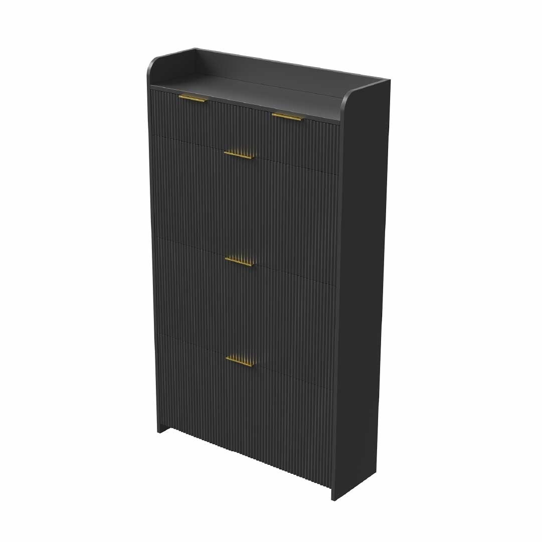 Yelenaro Skoskåp med 3 klaffar & 2 lådor – 77x24x133 cm