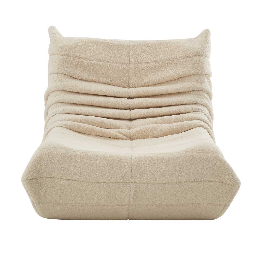 Yelenaro Teddy Bodensofa Einzelsofa in Beige, bequemes Sitzsack Sofa ohne Aufbau, formstabiler Schaumstoffkern