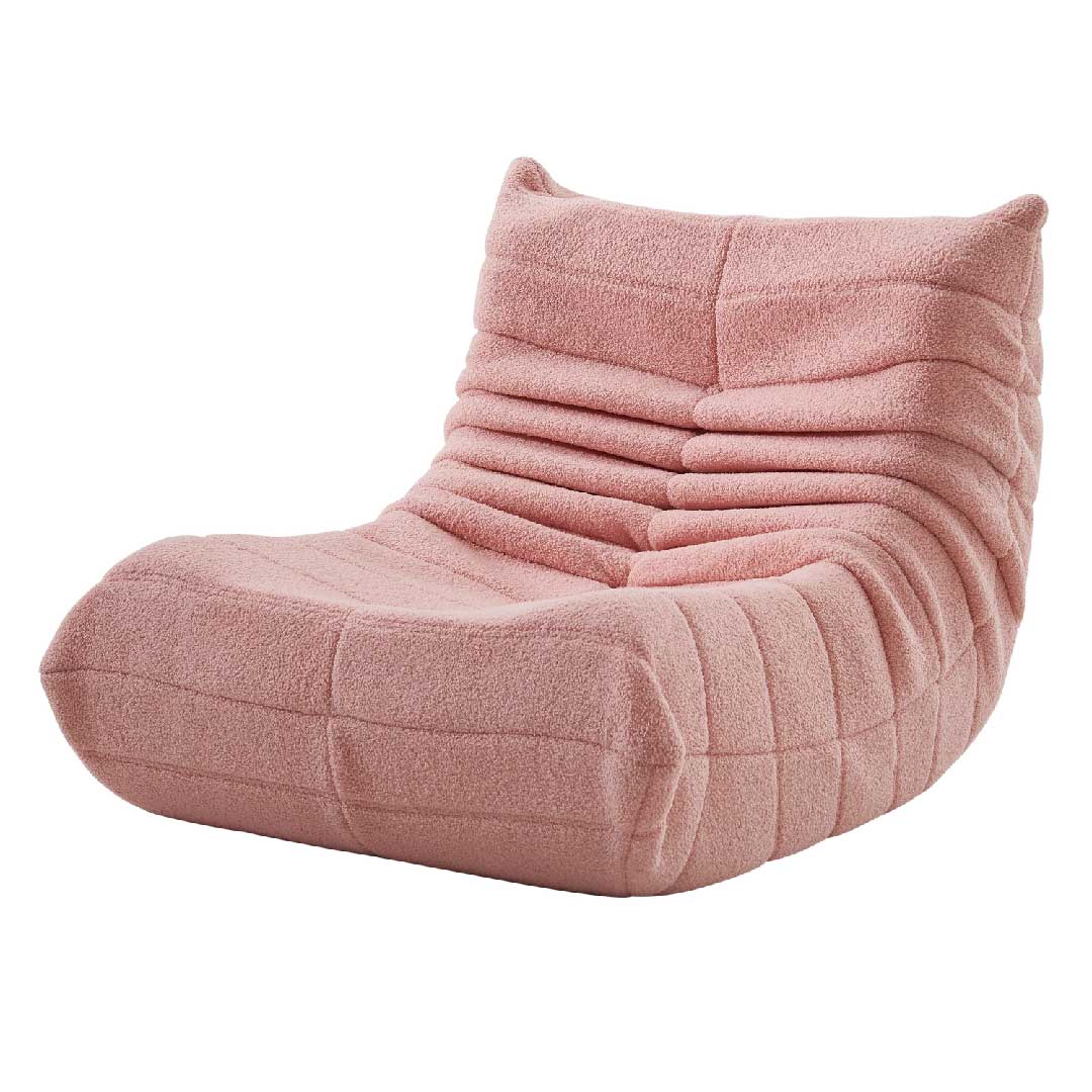 Rosa Yelenaro Bodensofa Einzelsofa im Togo-Stil, weiches Teddy Sitzsack Sofa für moderne Wohnräume