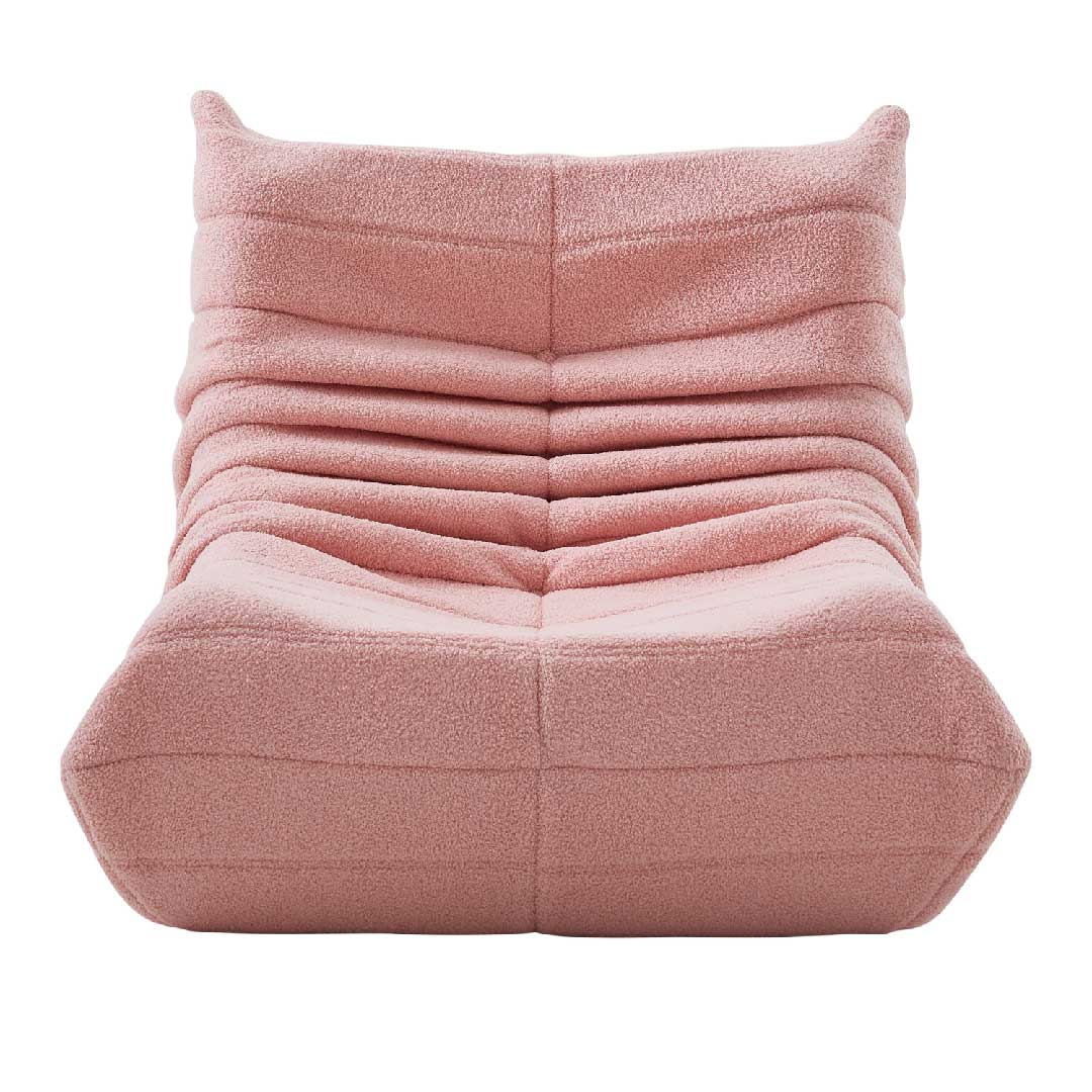 Yelenaro Einzelsofa Bodensofa in Rosa, ergonomisches Teddy Sitzsack Sofa mit hoher Rückenlehne und gemütlicher Polsterung