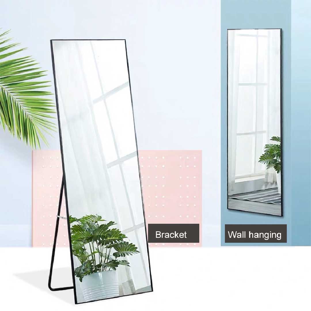 Yelenaro Spiegel 150x40 cm – flexibel als Standspiegel mit Halterung oder als Wandspiegel montierbar