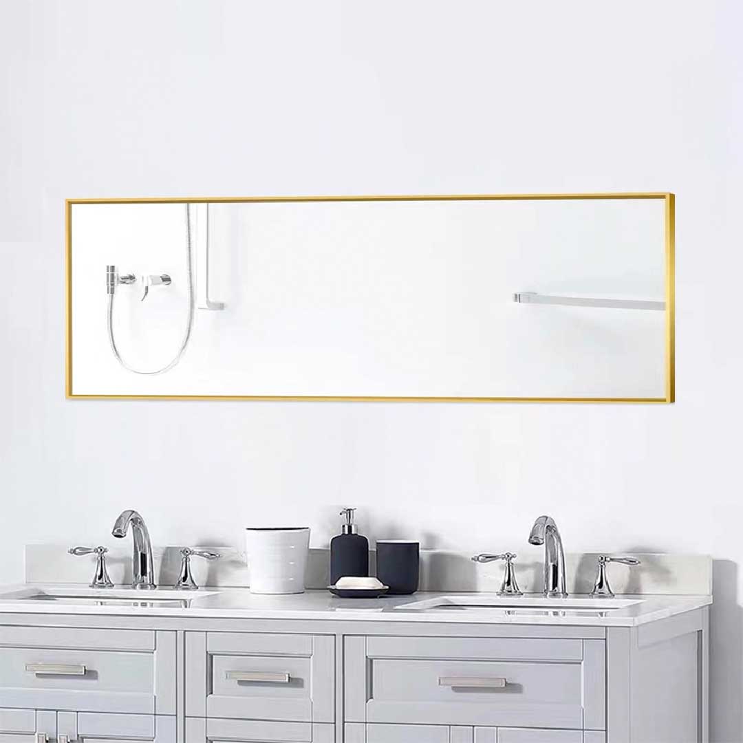 Rechteckiger Yelenaro Spiegel mit Metallrahmen, auch als Wandspiegel im Badezimmer nutzbar