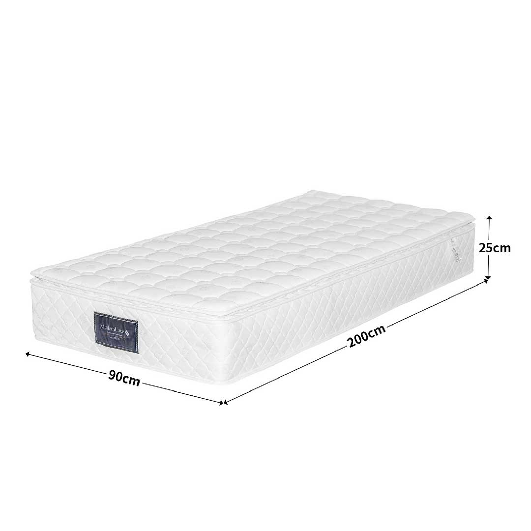 Taschenfederkernmatratze 90×200 cm mit 25 cm Höhe – Maße im Überblick