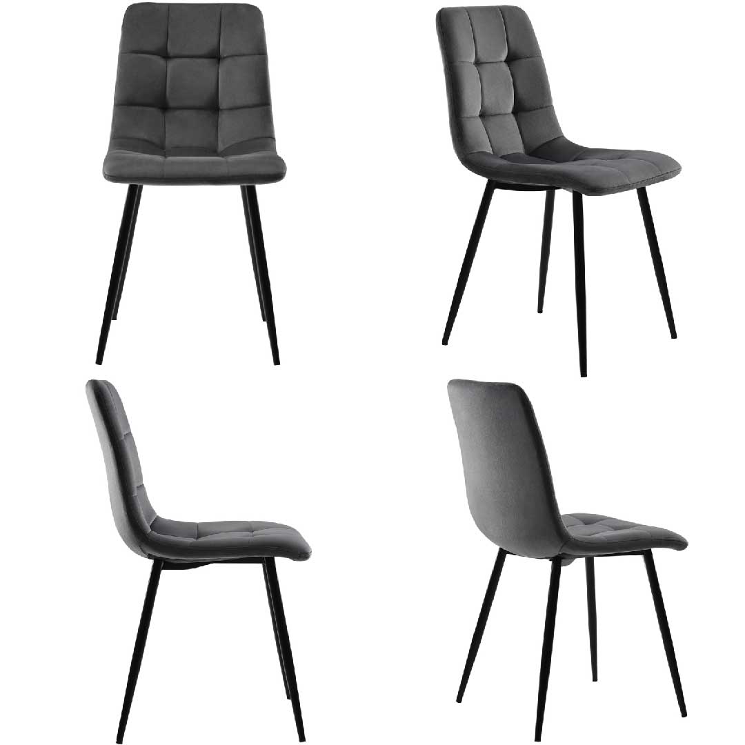 Yelenaro Esszimmerstuhl 4er-Set – Samt & Leinen Polsterstühle mit Rückenlehne, ergonomisch & stabil, modern für Küche & Wohnzimmer
