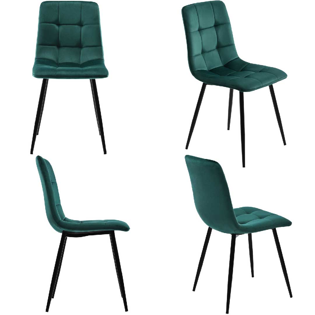 Yelenaro Esszimmerstuhl 4er-Set – Samt & Leinen Polsterstühle mit Rückenlehne, ergonomisch & stabil, modern für Küche & Wohnzimmer
