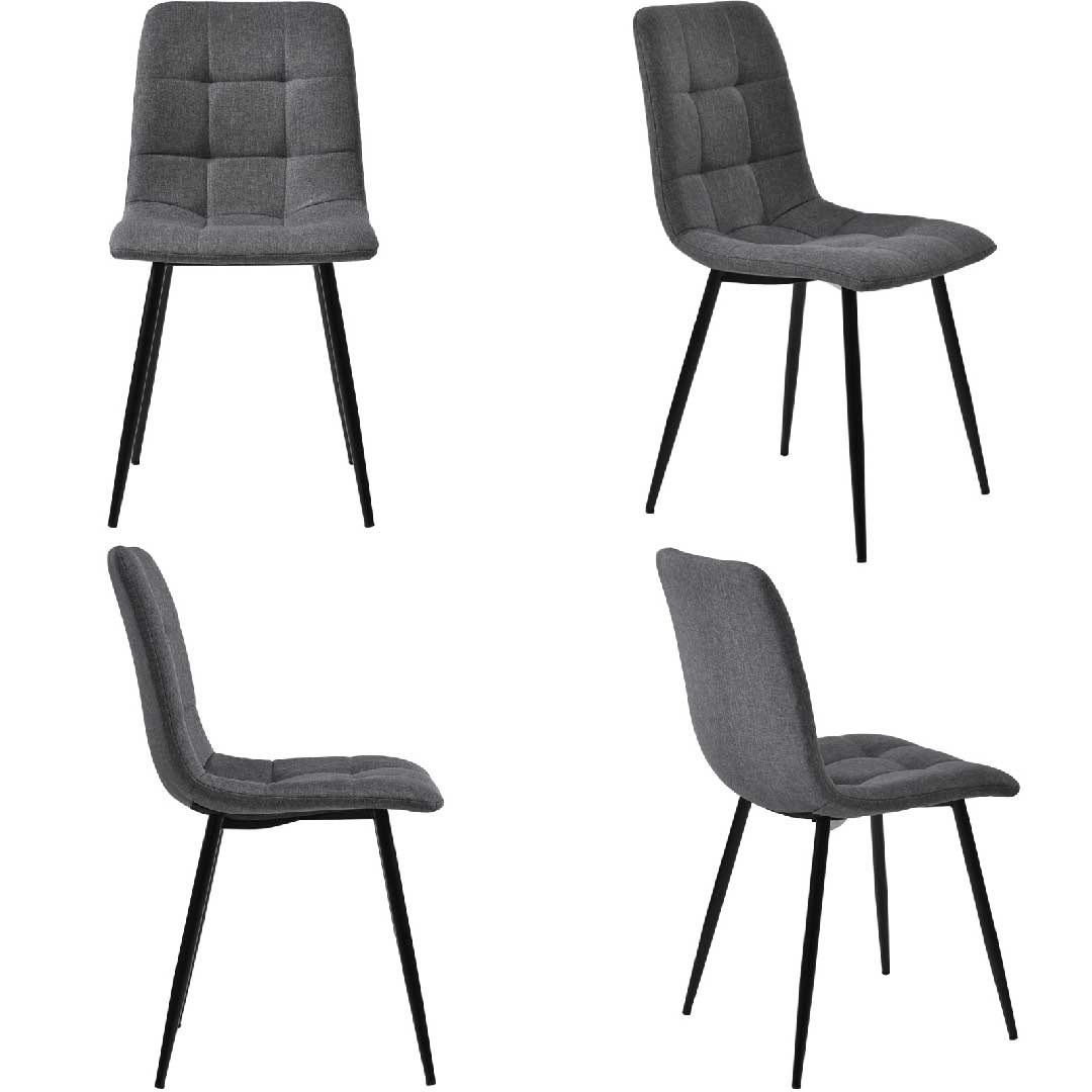 Yelenaro Esszimmerstuhl 4er-Set – Samt & Leinen Polsterstühle mit Rückenlehne, ergonomisch & stabil, modern für Küche & Wohnzimmer