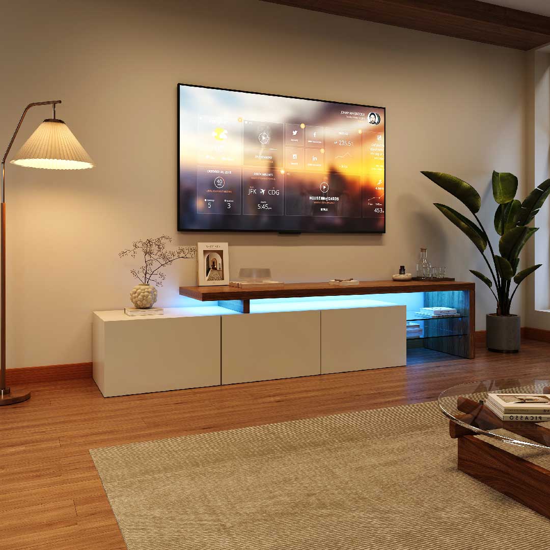 Yelenaro TV-Schrank 200 cm mit LED & Holzoptik