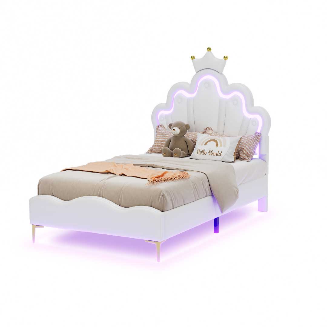 Kinderbett mit RGB-LED-Beleuchtung und Farbwechsel – steuerbar per Fernbedienung